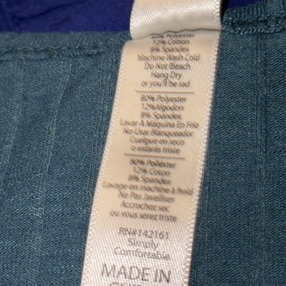 🌹LULAROE RIBBED TEAL SHORT SLEEVE TOP - Picture 4 of 4